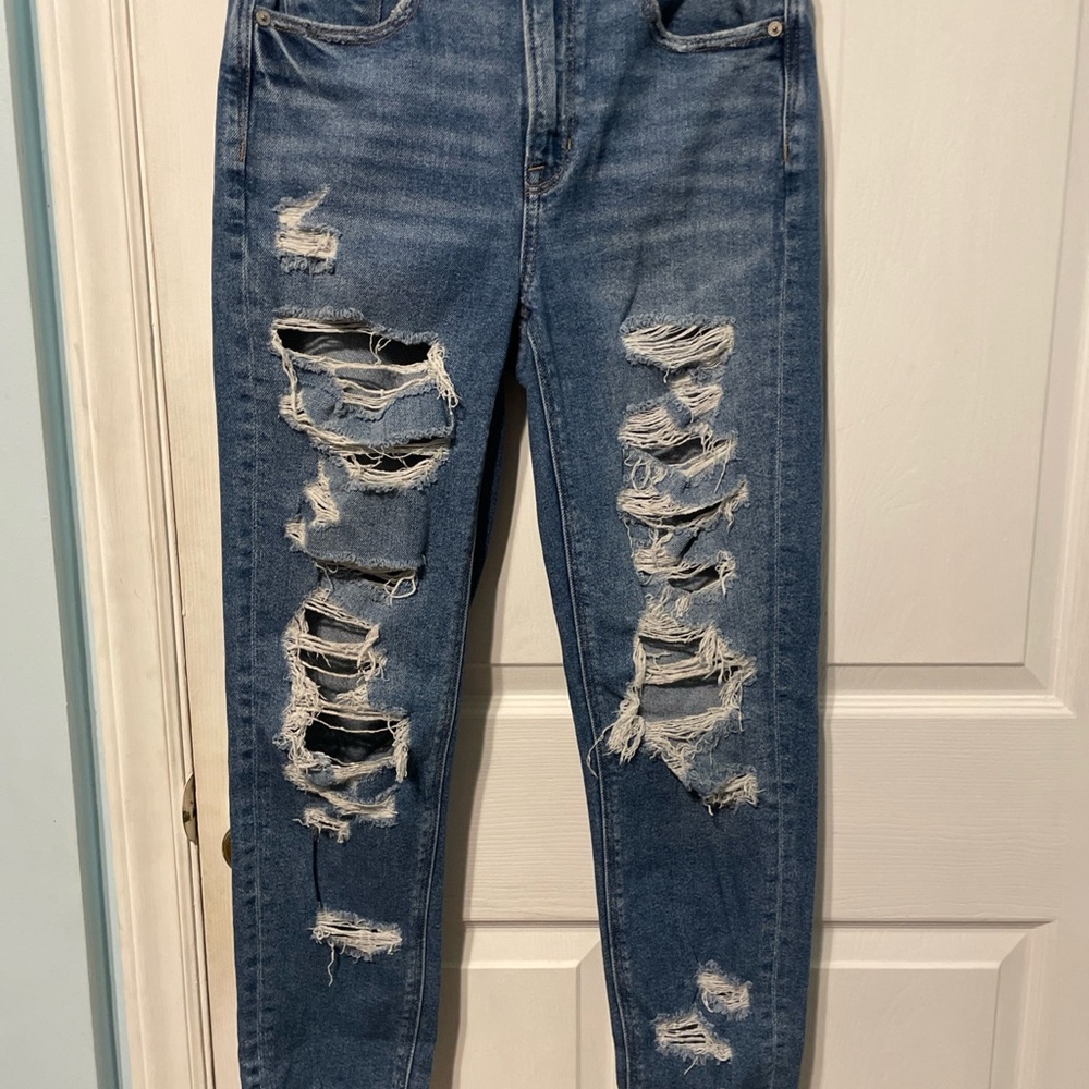 American Eagle Outfitters Ripped Blue Skinny Jeans
